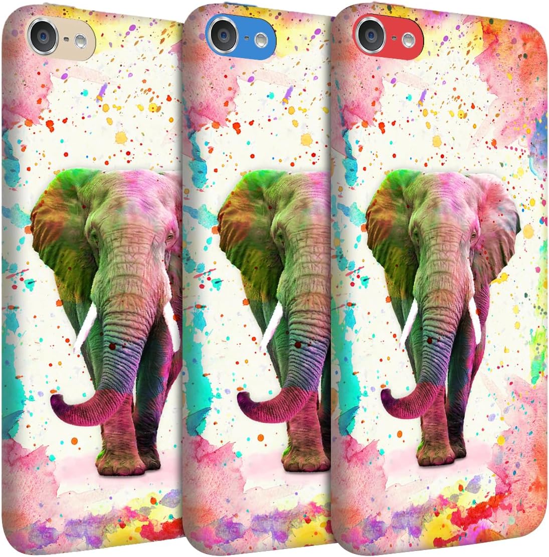 Glisten – Funda para iPod Touch de 765 generación – Funda con diseño de elefante acuarela impresa de plástico lindo y elegante para iPod Touch 765..