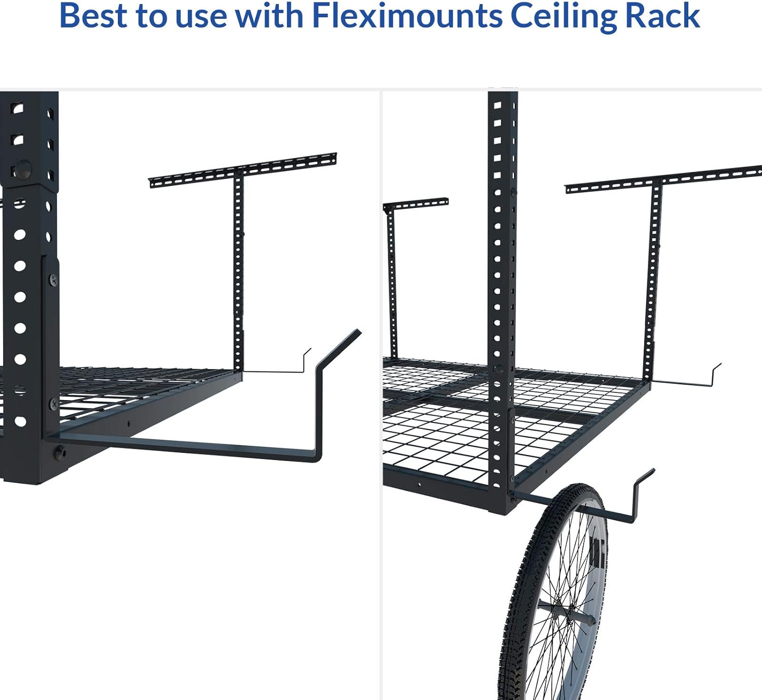 Fleximounts- Gancho accesorio para almacenamiento para estante de techo. Paquete de 4 unidades.