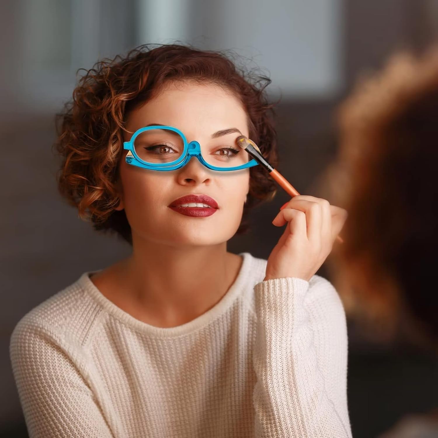 Makeup Reading Glasses for Women Magnifying Cosmetic Make Up Readers Flip Eyeglasses