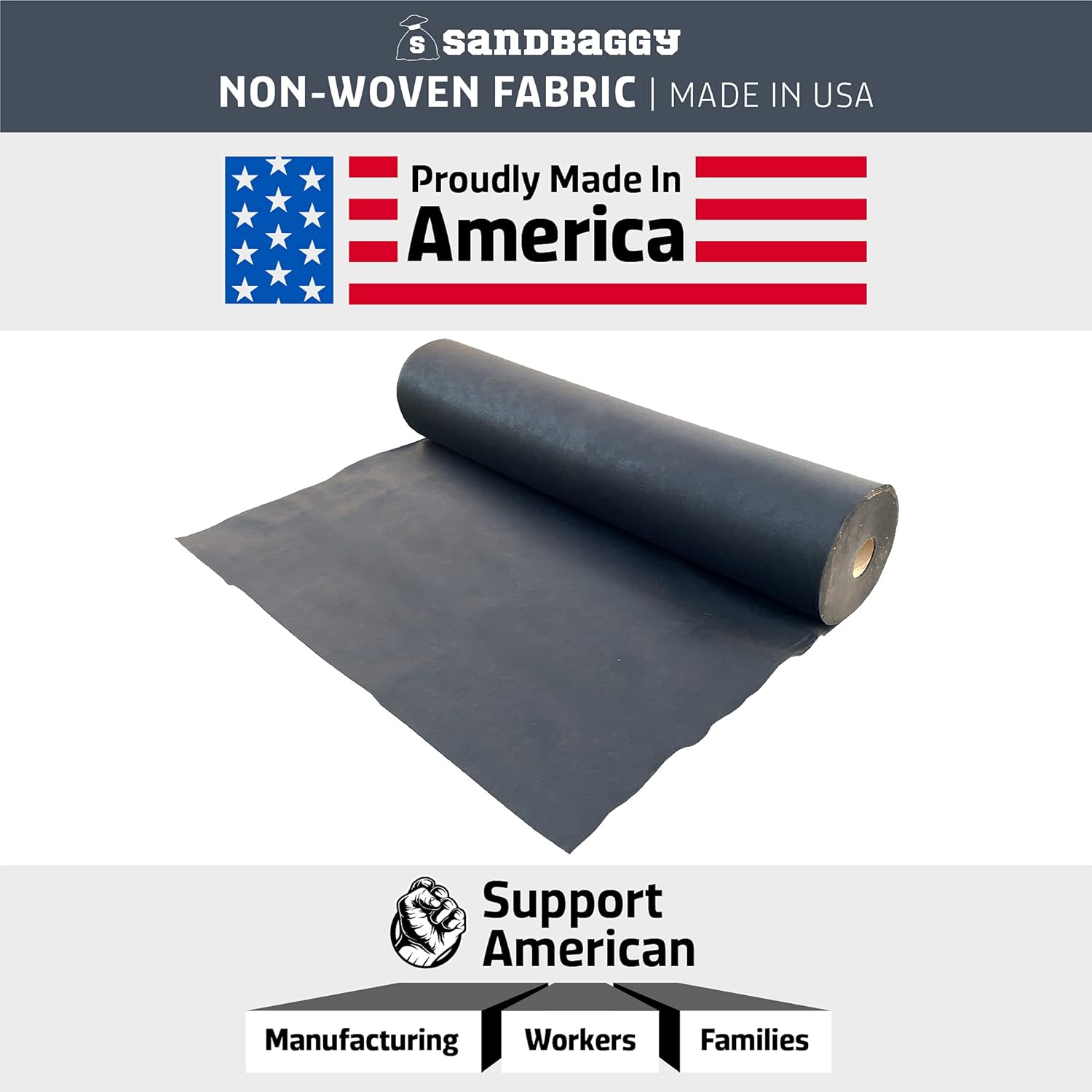 Sandbaggy Geotextile – Relleno para estanque  Fabricado en Estados Unidos  Vida útil de 50 años*  Tela no tejida que protege el forro de estanque de