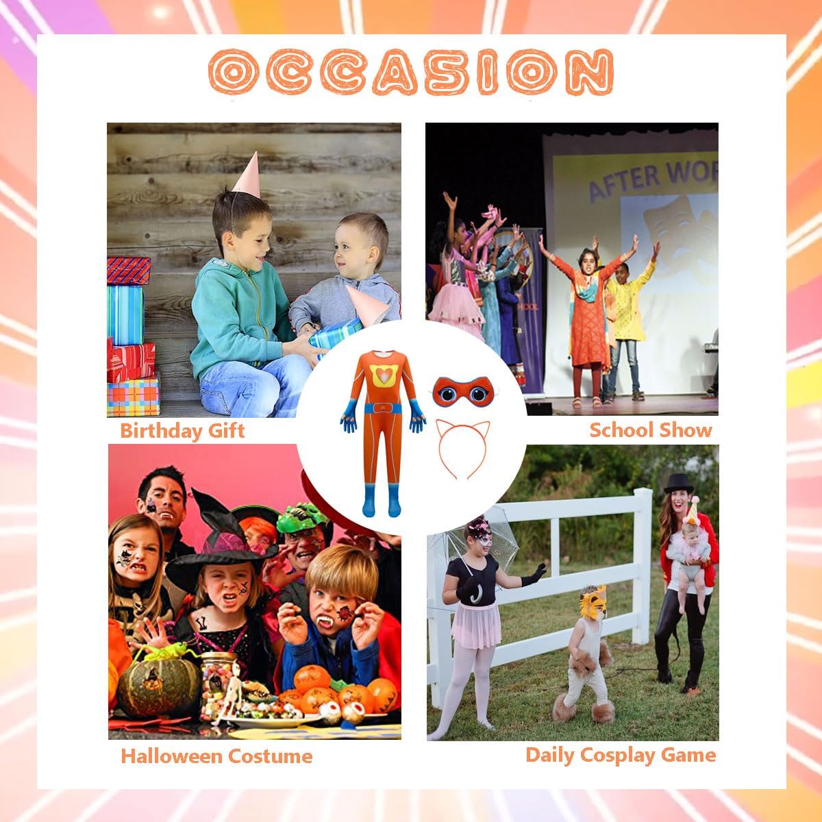 AGRIBAZAAR Disfraz de cosplay de gatitos lindos para niños con máscara y diadema, 3-10 años