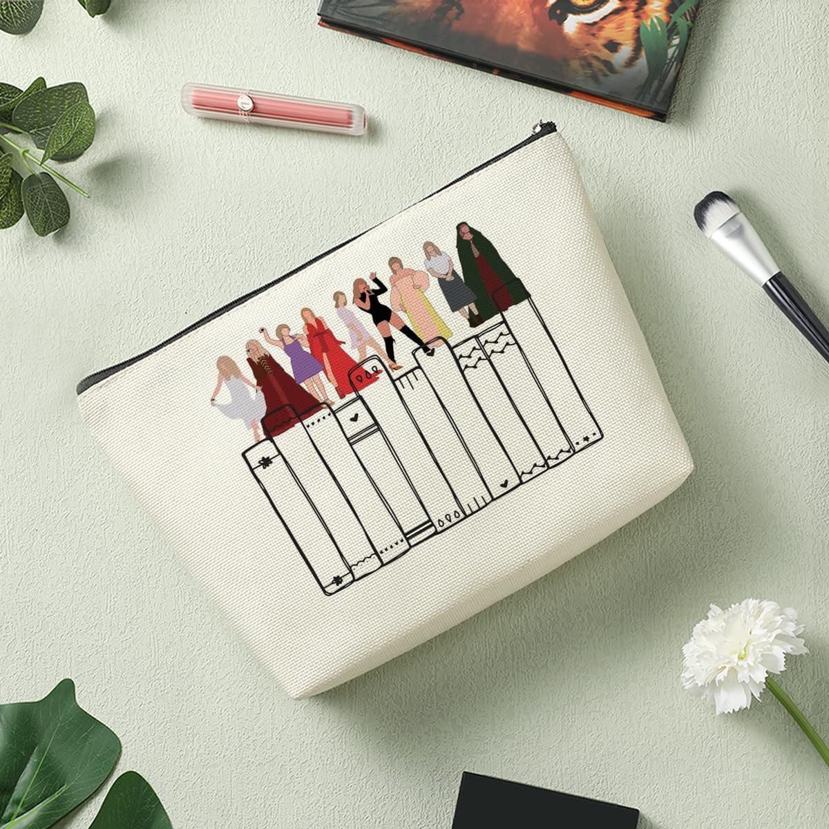 Regalos inspirados para amantes de los libros, regalos de ratones de biblioteca, bolsa de maquillaje para mujeres, regalos de cumpleaños, música y