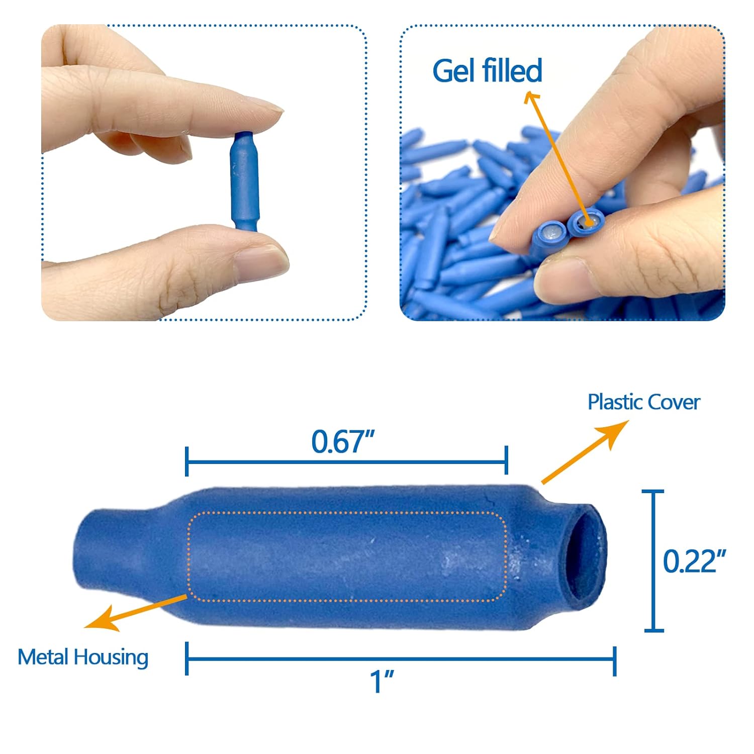 Conectores de cable de bajo voltaje  Conectores B rellenos de silicona Wet B Gel Alarma Alambre Crimpado Tipo Empalme para aplicación de bajo