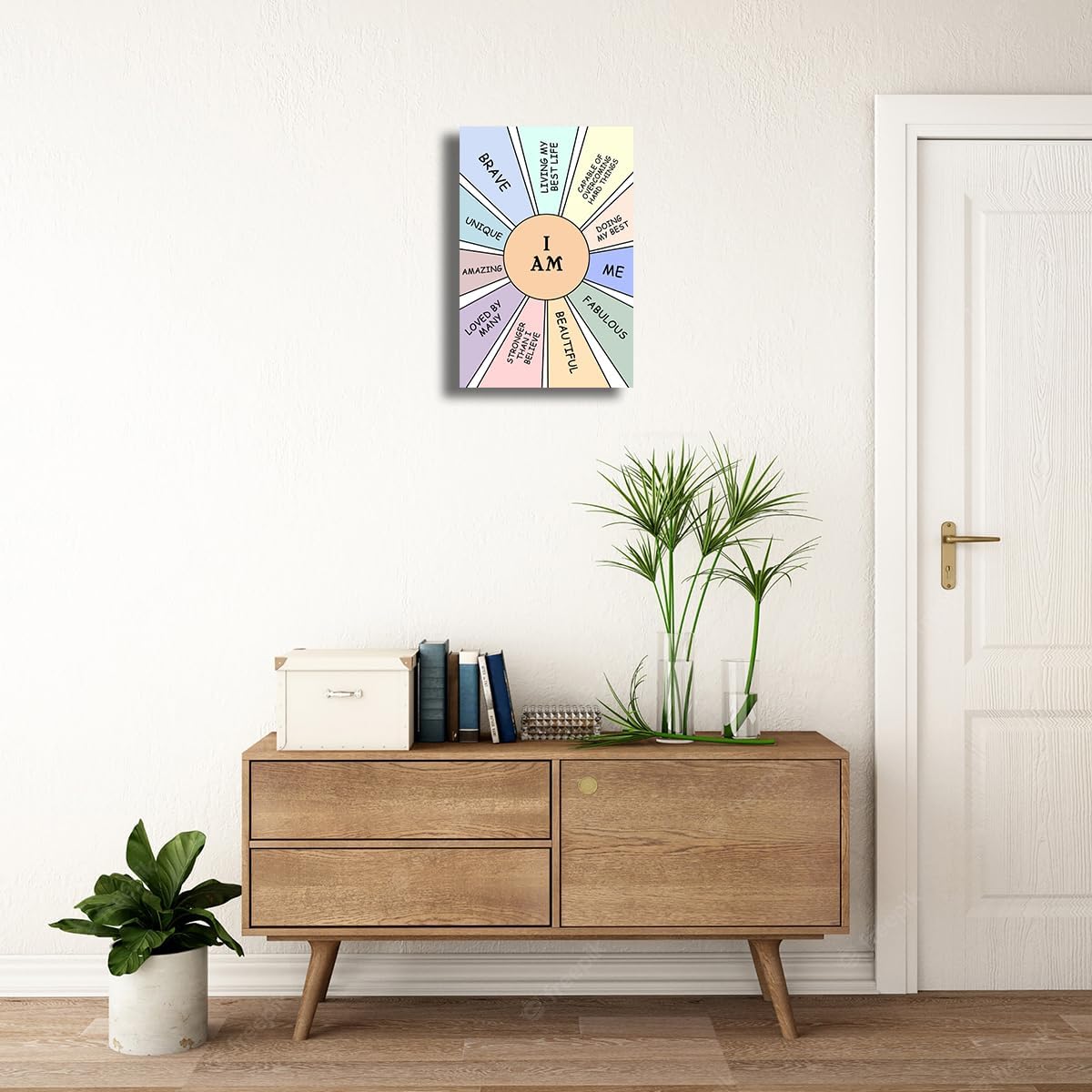 Pósteres educativos enmarcados con mentalidad de crecimiento, arte de pared vintage de salud mental, póster de afirmación positiva, lienzo con citas