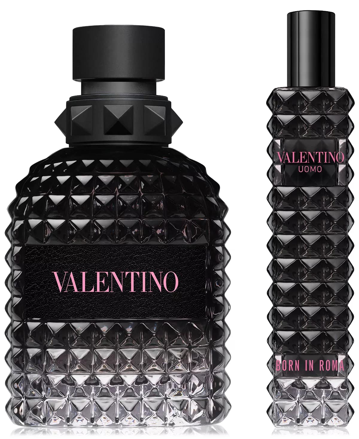 Valentino Uomo Born in Roma – Set de regalo de viaje de 2 piezas para hombres (3.4 onzas Eau De Toilette Spray + spray de viaje de 0.50 onzas)