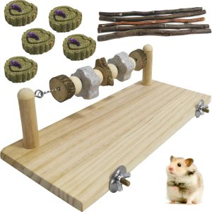 kathson Plataforma de repisa de madera para hámster, juguetes para masticar, accesorios para jaula de chinchilla, accesorios de conejillo de indias, kathson Plataforma de repisa de madera para hámster, juguetes para masticar, accesorios para jaula de chinchilla, accesorios de conejillo de indias,