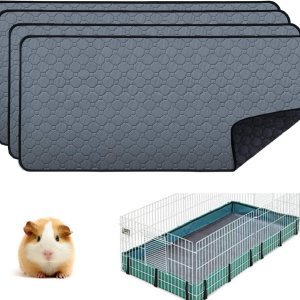 Paquete de 4 forros para jaula de conejillo de indias, almohadillas lavables para orina de conejillo de indias, impermeables, reutilizables y Paquete de 4 forros para jaula de conejillo de indias, almohadillas lavables para orina de conejillo de indias, impermeables, reutilizables y