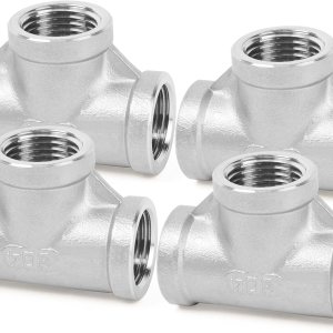 Instalación de tubería de acero inoxidable 304, adaptador de rosca hembra NPT de 12 “x 12” x 12 “(4 unidades) Instalación de tubería de acero inoxidable 304, adaptador de rosca hembra NPT de 12 “x 12” x 12 “(4 unidades)