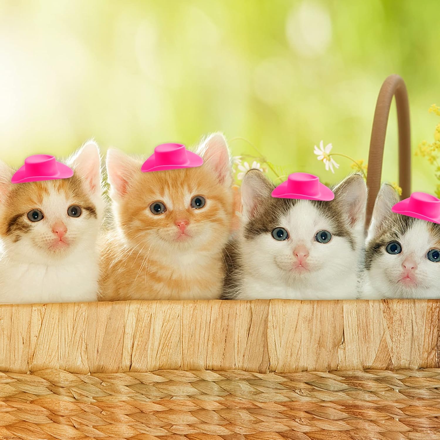 30 piezas de mini sombrero de vaquero occidental, sombrero de vaquera, sombreros de muñeca lindos de plástico, accesorios de decoración para fiesta