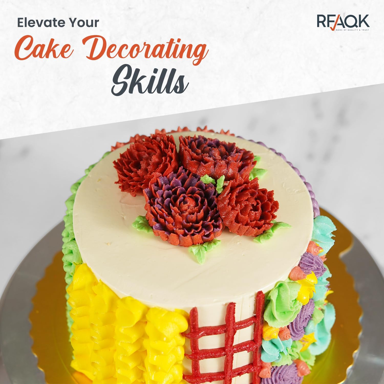 RFAQK Kit de tuberías de glaseado para principiantes, sin costuras, sin juntas, juego de puntas de crisantemo para decoración de pasteles, cupcakes
