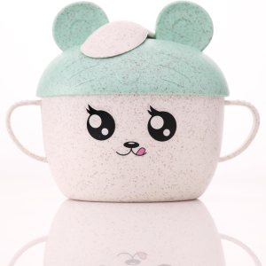 Tazón de paja de trigo con tapa y cuchara, sin bisfenol A, cuencos para aperitivos, platos ligeros, reutilizables, aptos para microondas y Tazón de paja de trigo con tapa y cuchara, sin bisfenol A, cuencos para aperitivos, platos ligeros, reutilizables, aptos para microondas y