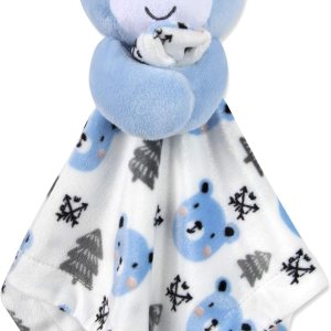 Minky – Manta para acurrucarse con animales para niños, bebés, niños, niñas, manta de seguridad neutra de género con animal de peluche (oso azul Minky – Manta para acurrucarse con animales para niños, bebés, niños, niñas, manta de seguridad neutra de género con animal de peluche (oso azul