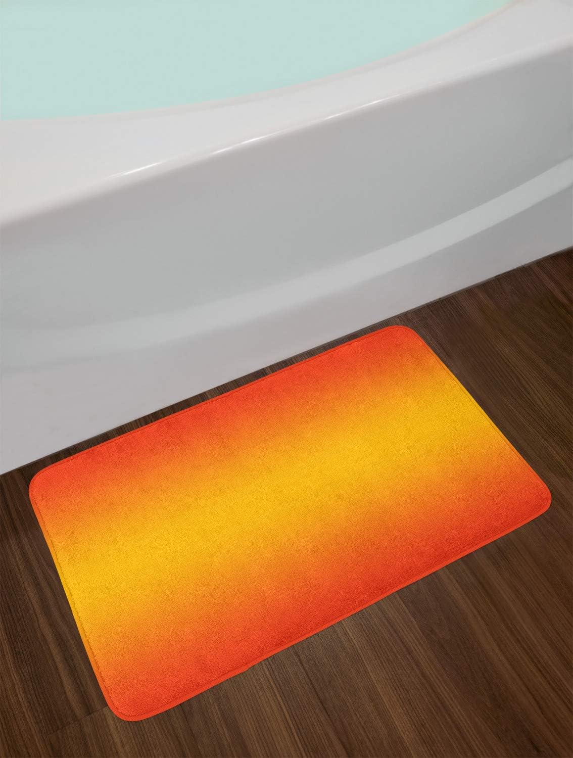 Ambesonne Tapete de baño ombré, diseño temático de verano inspirado en las estaciones tropicales del año, moderno tapete de felpa para decoración de