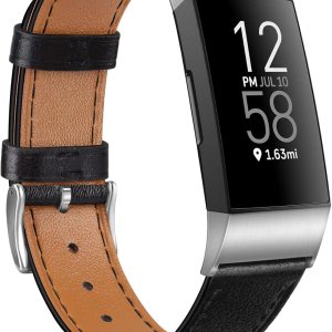 Vancle Bandas para Fitbit Charge 4 BandFitbit Charge 3 Band para mujeres y hombres, pulsera de cuero con conectores metálicos para Fitbit Charge 3 Vancle Bandas para Fitbit Charge 4 BandFitbit Charge 3 Band para mujeres y hombres, pulsera de cuero con conectores metálicos para Fitbit Charge 3