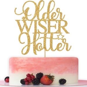Older Wiser Hotter – Decoración para tartas, divertidos suministros de fiesta de cumpleaños para adultos, 30, 40, 50, 60, 70, 80, decoraciones de Older Wiser Hotter – Decoración para tartas, divertidos suministros de fiesta de cumpleaños para adultos, 30, 40, 50, 60, 70, 80, decoraciones de
