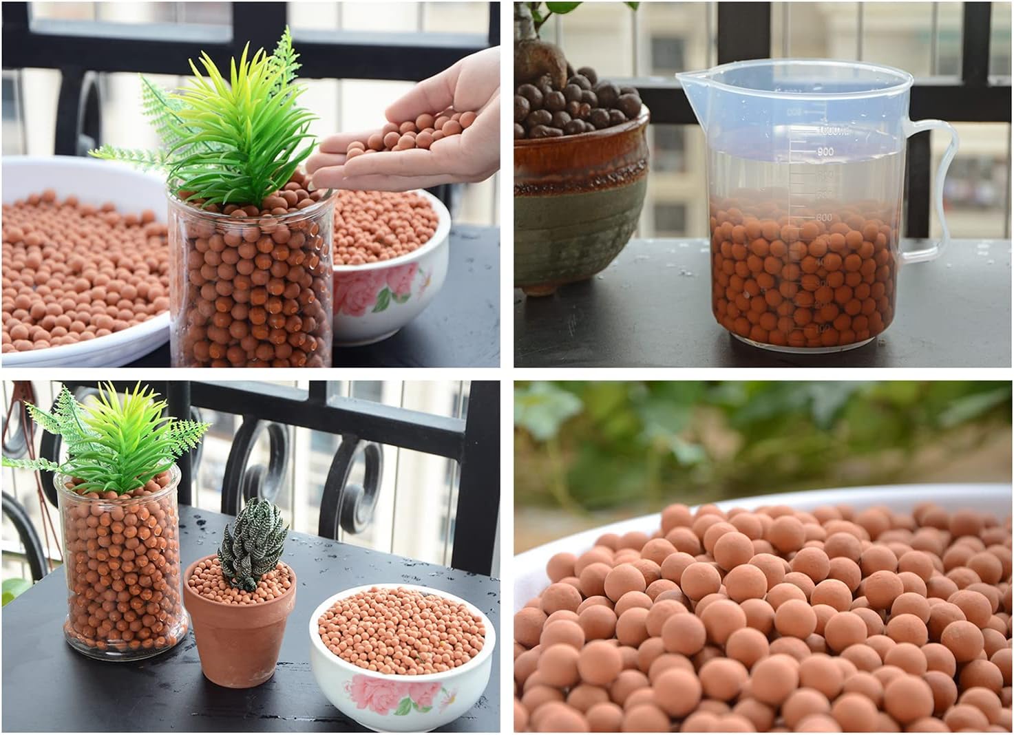 HOT SEAL Guijarros de arcilla de 1.9 libras, cerámica de jardinería de 18 pulgadas, medios de cultivo para suculentas, orquídeas, acuaponía,