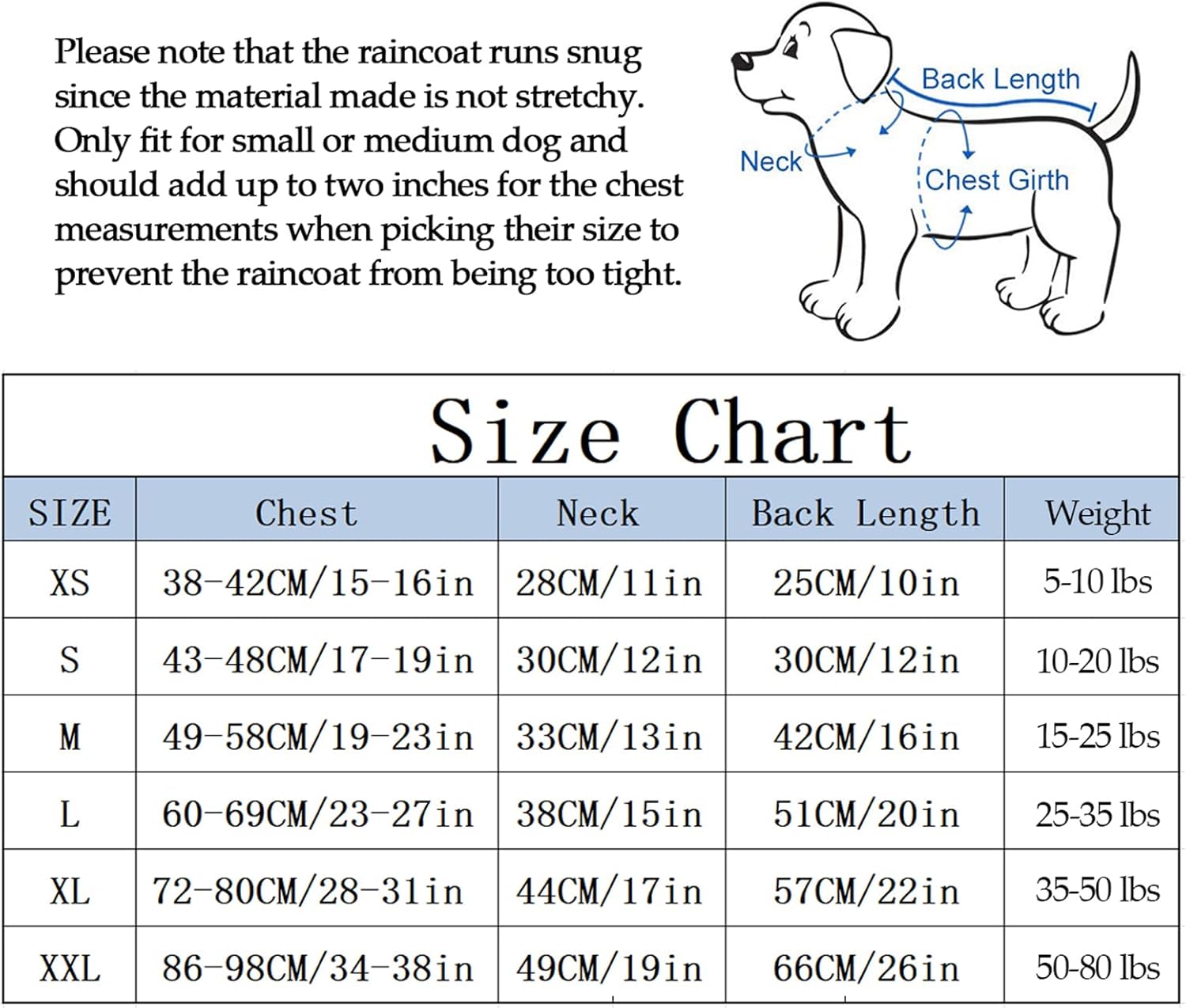 Impermeable para perro, chaqueta impermeable para cachorros, con capucha para patas para perros pequeños y medianos, poncho reversible con