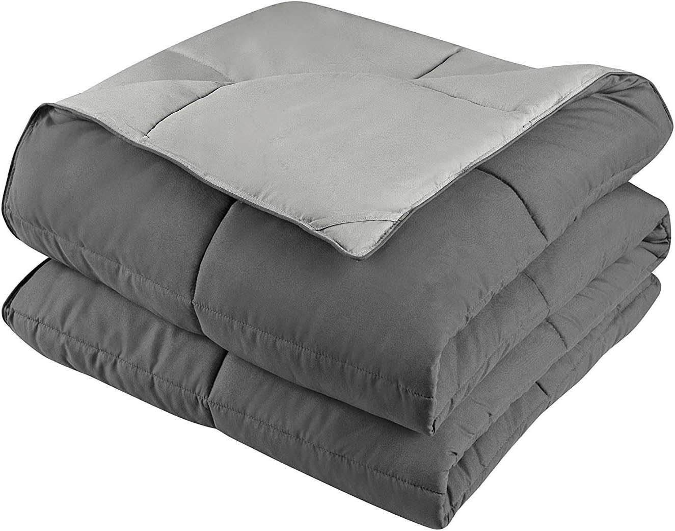 HUAJIE Juego de edredón alternativo de plumón de ganso de 3 piezas para todas las estaciones, relleno de edredón solo 2 fundas, edredón acolchado