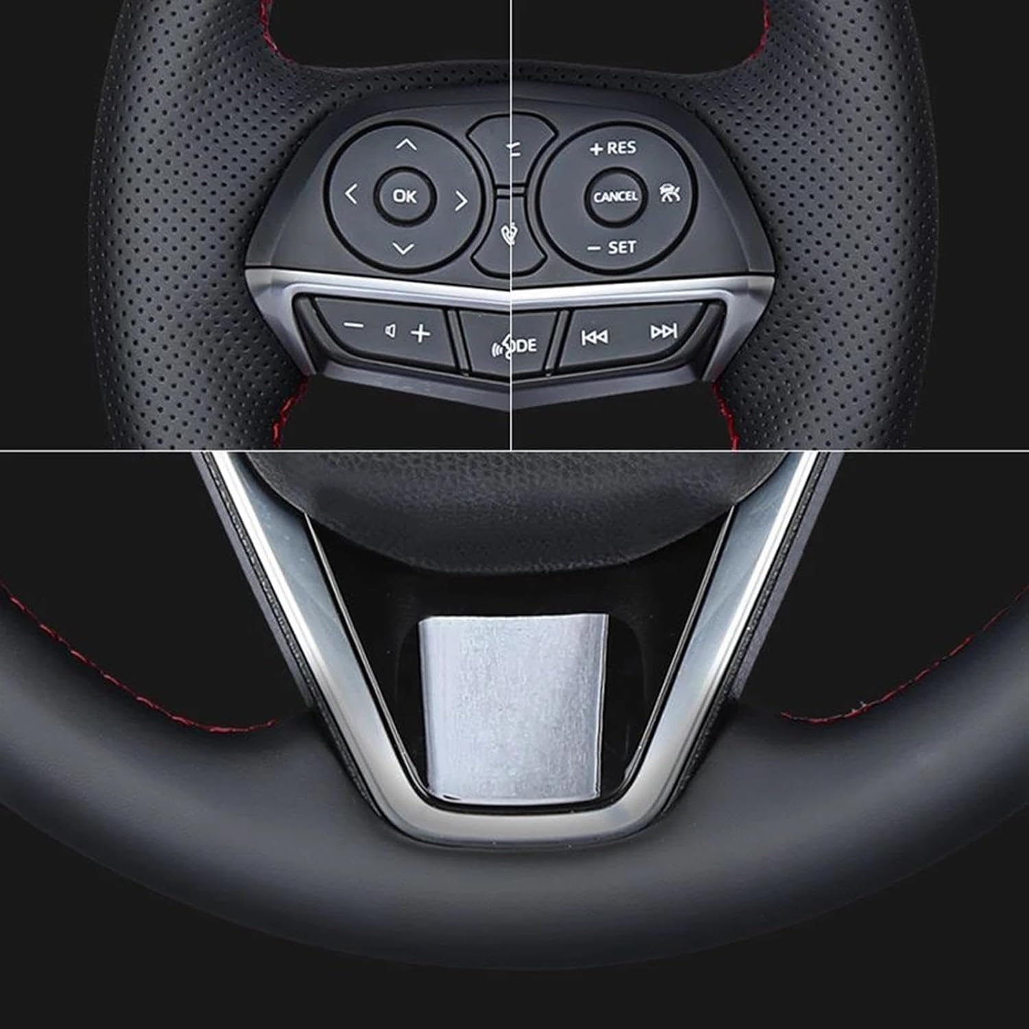 Fundas de volante de automóvil de fibra de carbono negras cosidas a mano, aptas para Mazda CX-3 CX3 CX-5 CX5 2017 2018 Accesorios de coche