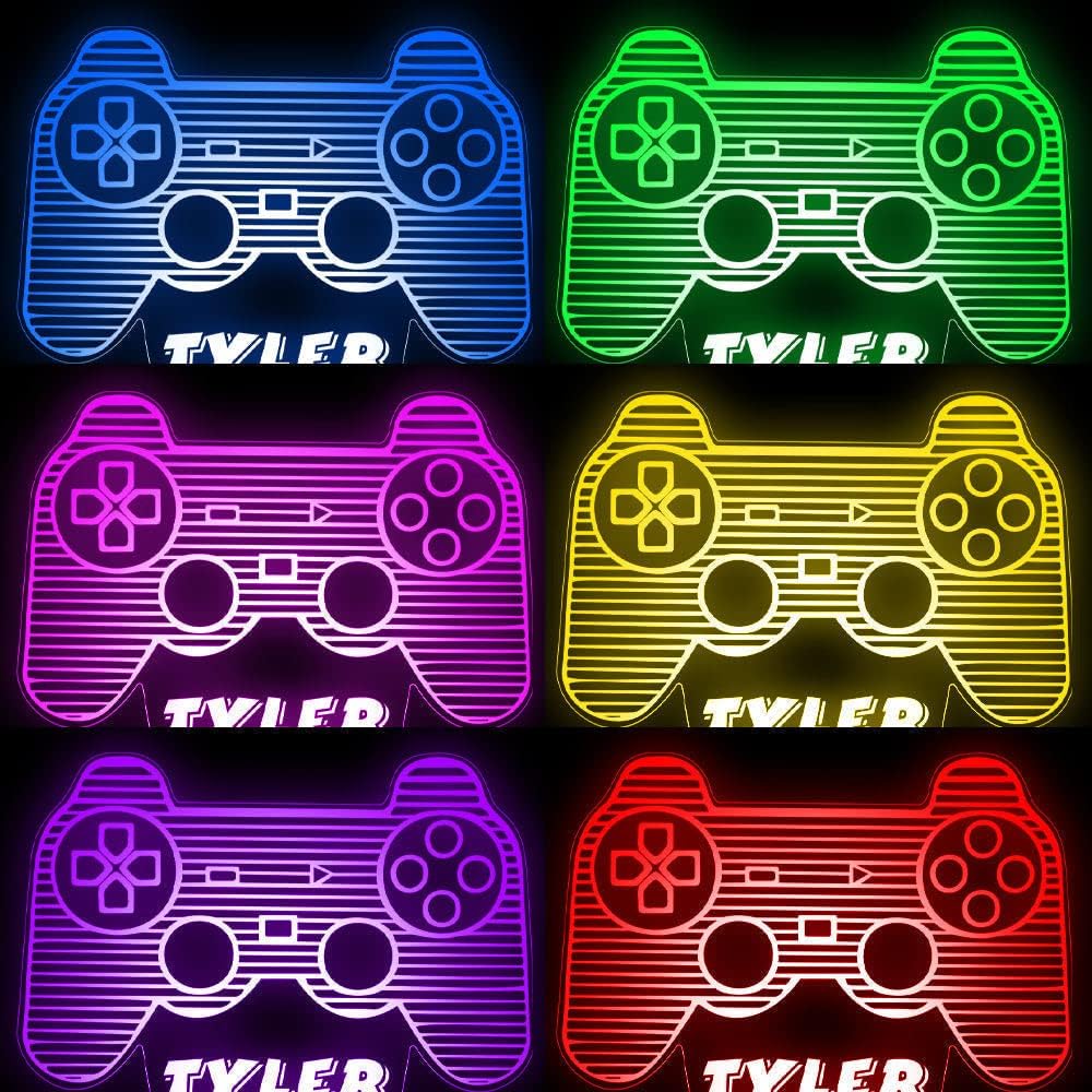 Soview Luz nocturna con nombre personalizado, lámpara táctil de máquina de juegos USB, regalo decorativo para niños y niñas, LED multicolor, los