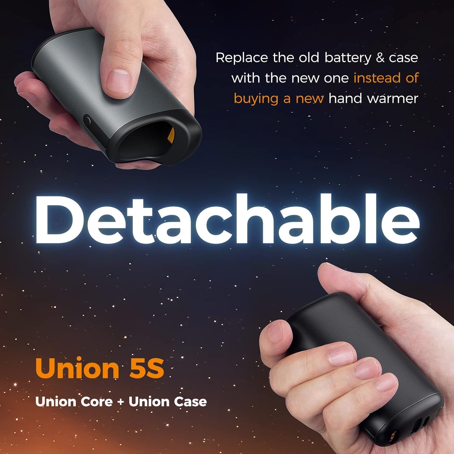 OCOOPA Union U5s – Calentadores de manos recargables, calentador de manos reemplazable por batería de 10000 mAh, calentador eléctrico de 4 niveles,