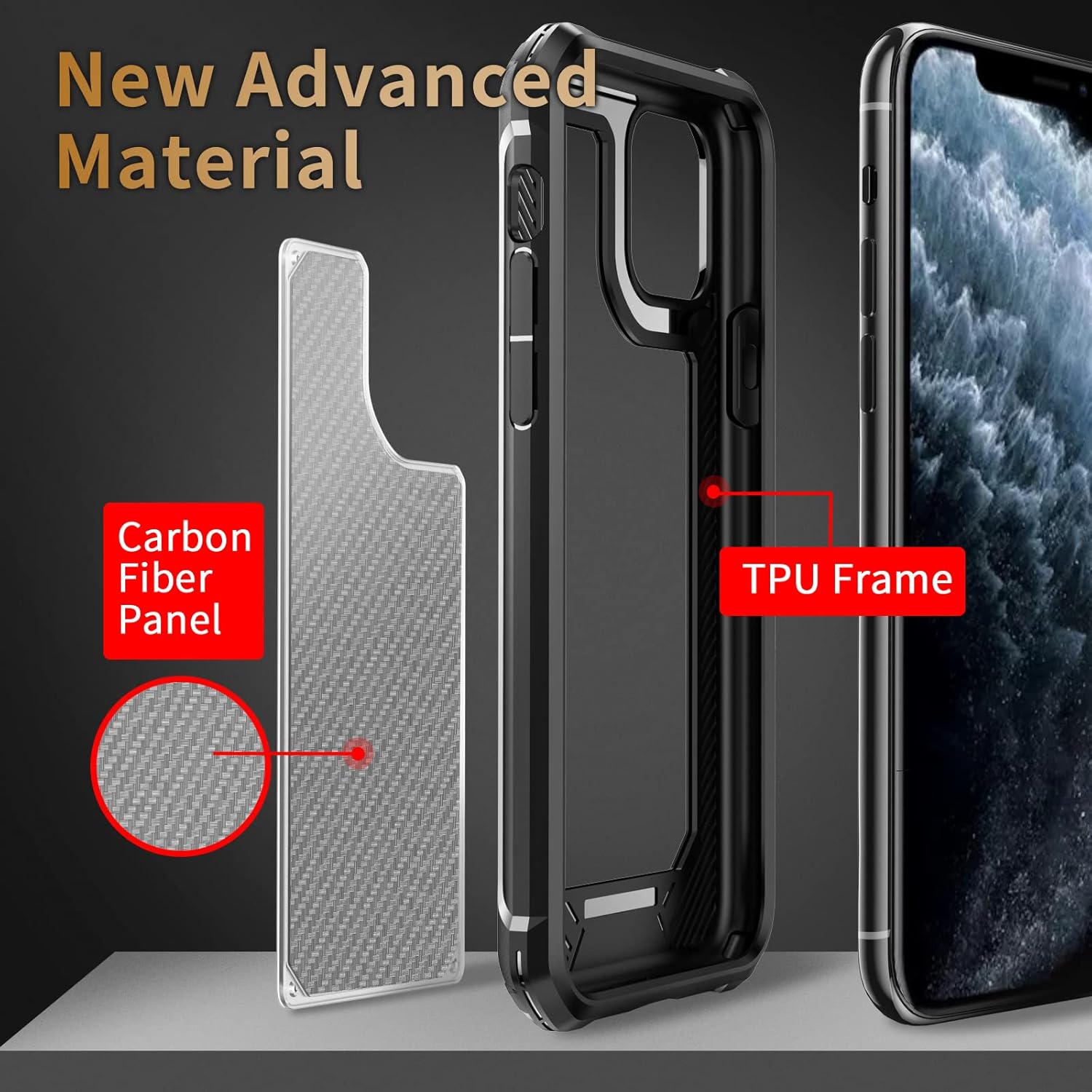Funda para iPhone 14 Plus, a prueba de golpes de grado militar, marco de parachoques de TPU suave, antiarañazos, resistente a las huellas