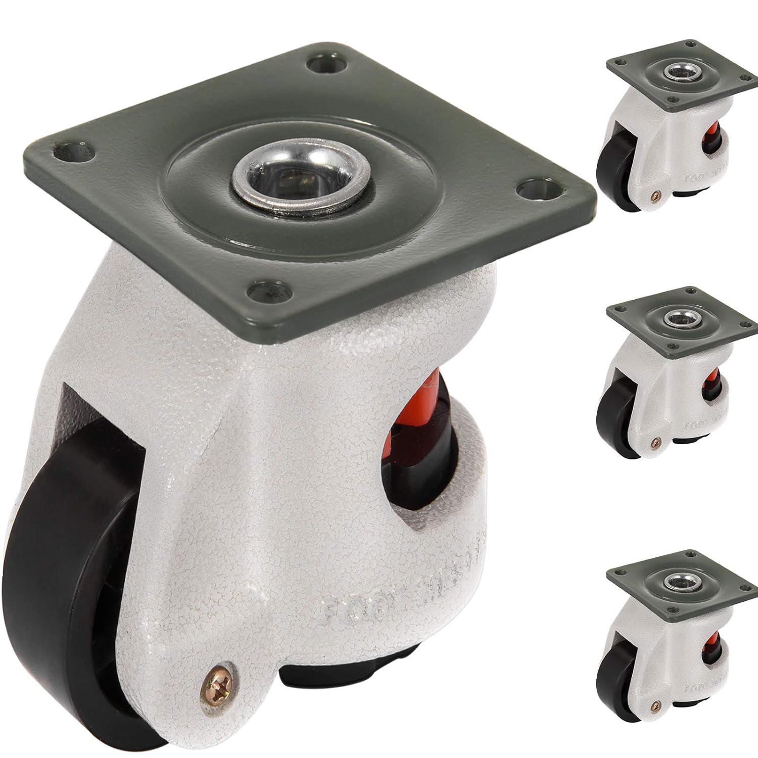 Happybuy Juego de 4 ruedas niveladoras de 1.65 pulgadas  Ruedas autonivelantes resistentes, 330 libras por juego  Placa de ruedas para máquina, giro