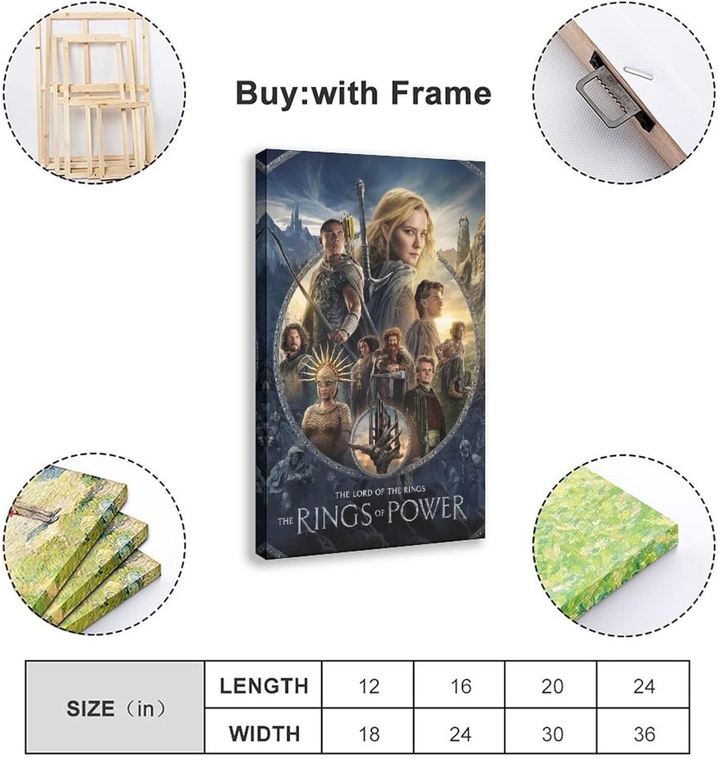 El Señor De Los Anillos Los Anillos Del Programa de TV Póster de Lienzo Decoración Dormitorio Paisaje Deportivo Oficina Decoración de Habitación