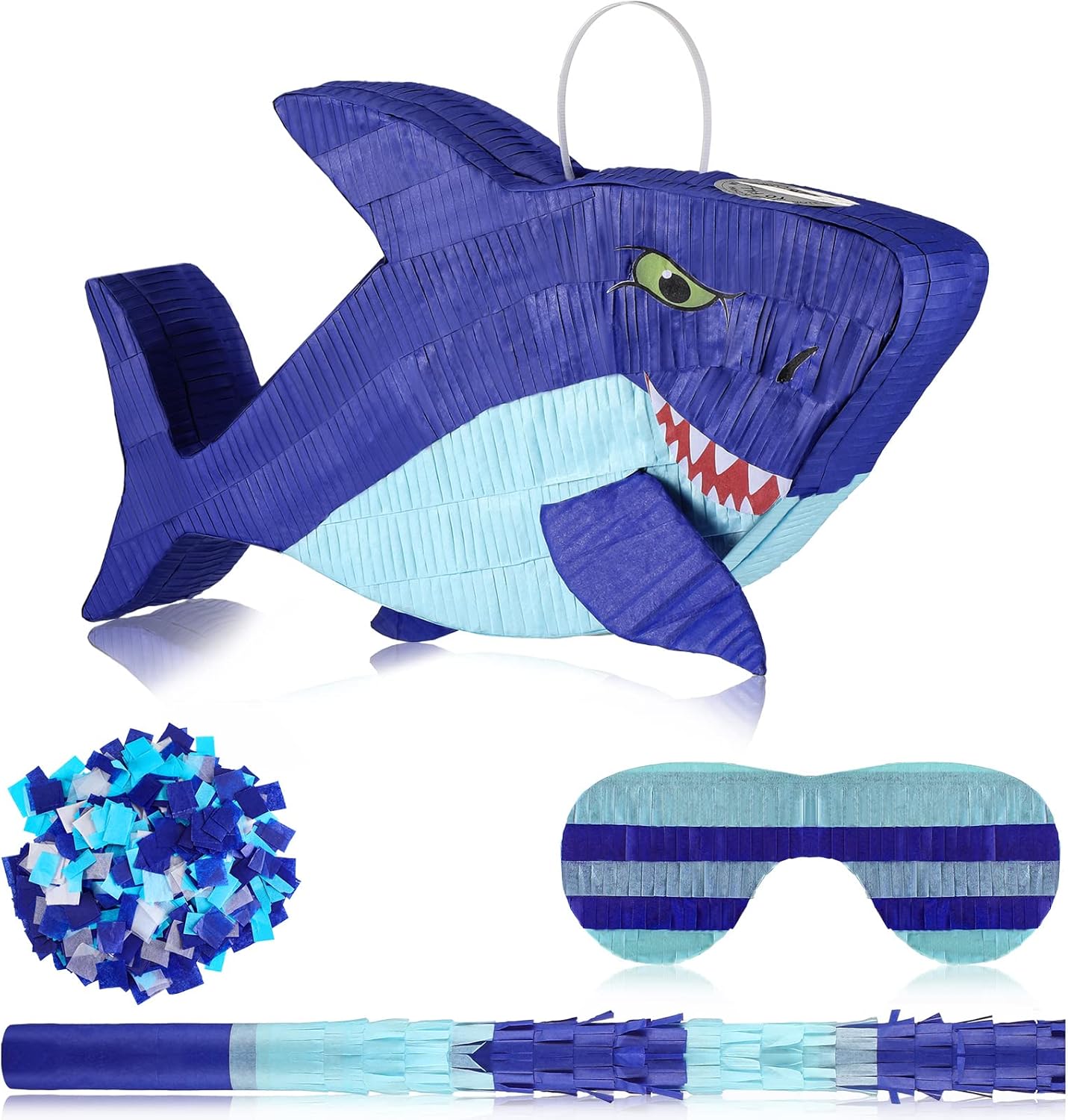 Piñata mexicana pequeña de 15.7 pulgadas con venda y murciélago y papel de seda redondo para decoración de verano, soporte para dulces y fiesta