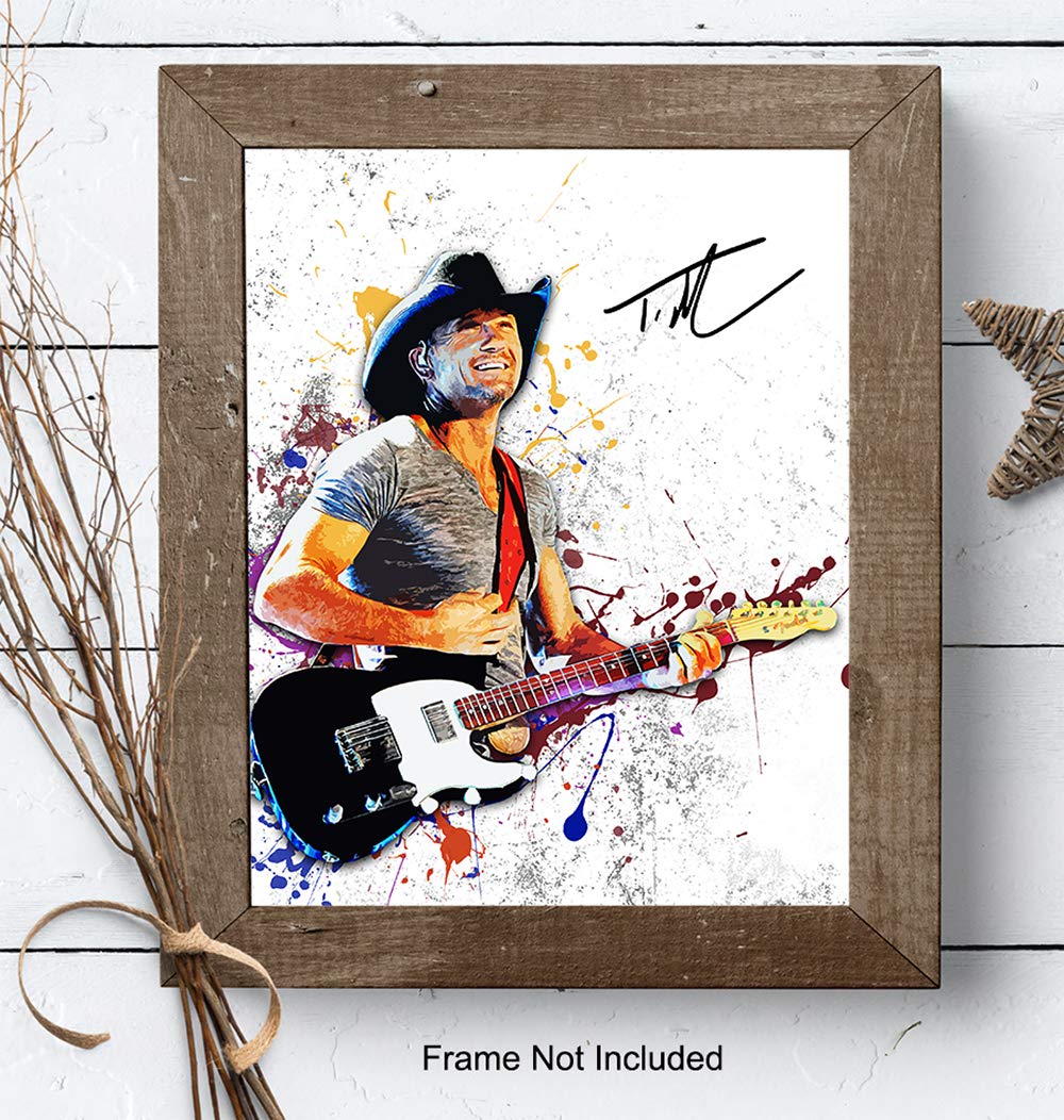Tim McGraw Unframed Wall Art Print – Great Gift for Music, Rock n Roll and Country Music – Cool Home Decor – Ready to Frame (8×10) Vintage Photo