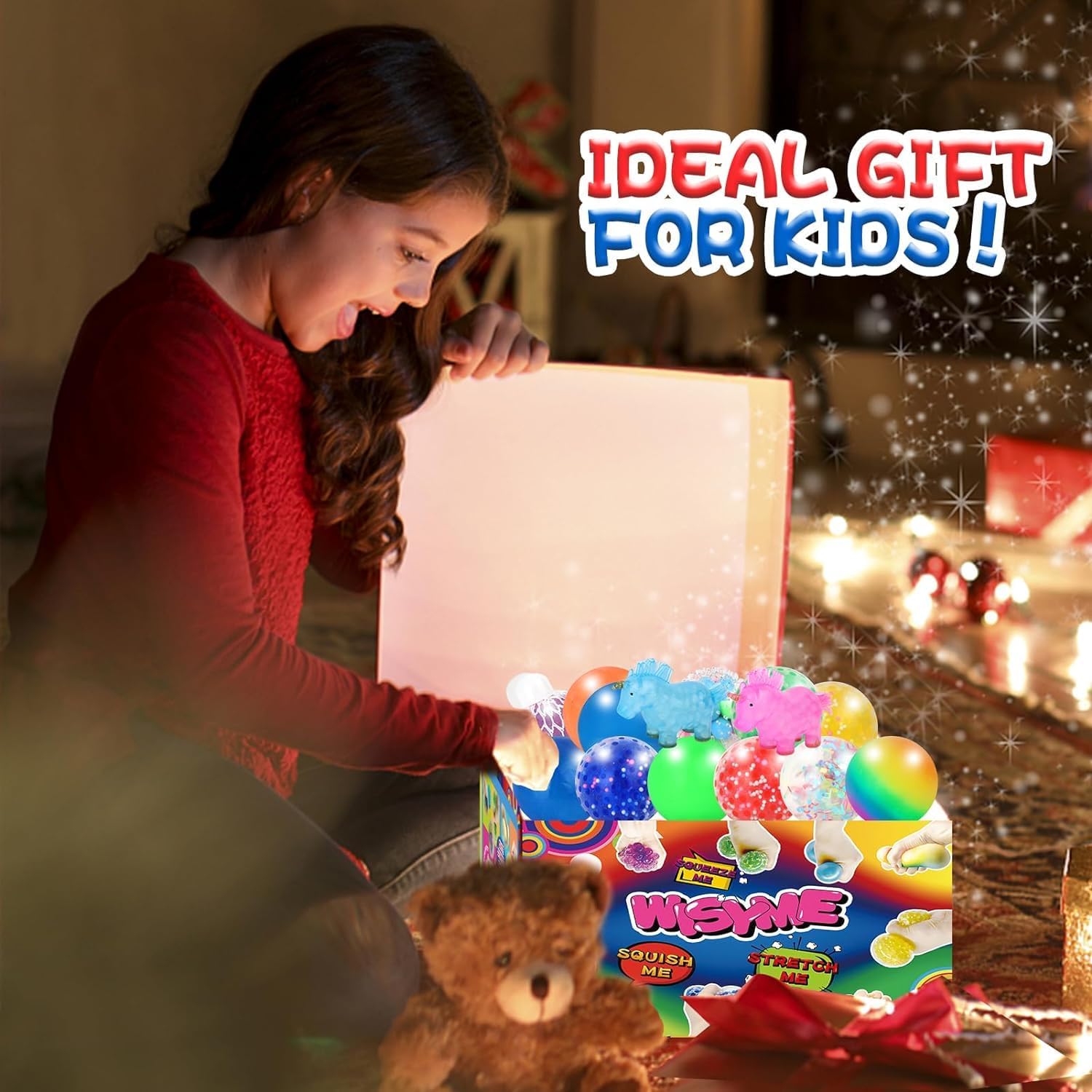 Paquete de 24 bolas antiestrés a granel para adultos, caja de regalo, esponjosas, esponjosas, bolas de alivio del estrés de animales lindos para
