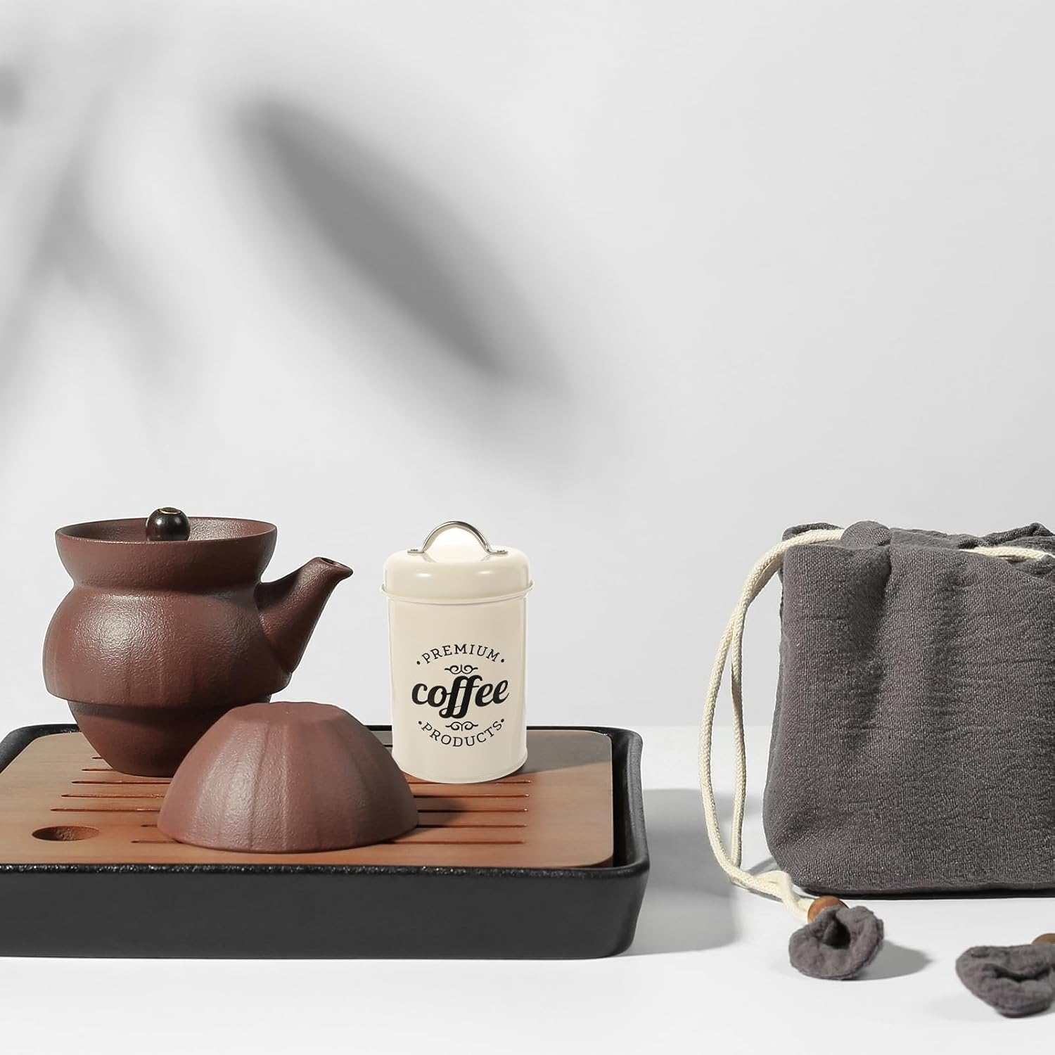 NOLITOY Contenedor de metal de lata de caramelo con tapa bote de grano de café café y azúcar sellado recipiente de café envases de almacenamiento de