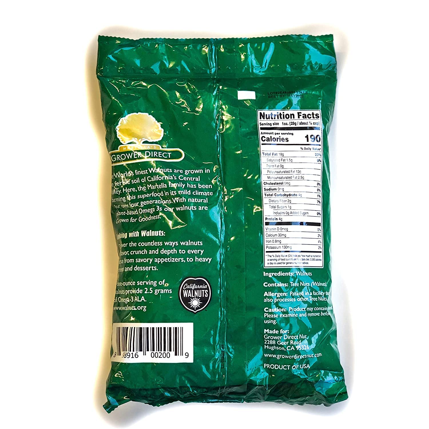 Growers Direct – Nueces naturales sin cáscara de California prémium – Snacks saludables – Nueces sin gluten – Omega 3 – Corazón saludable – Nueces –