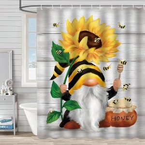 Cortina de ducha con diseño floral de primavera para decoración de baño, cortina de ducha con flores y mariposas con 12 ganchos, cortinas de ducha Cortina de ducha con diseño floral de primavera para decoración de baño, cortina de ducha con flores y mariposas con 12 ganchos, cortinas de ducha