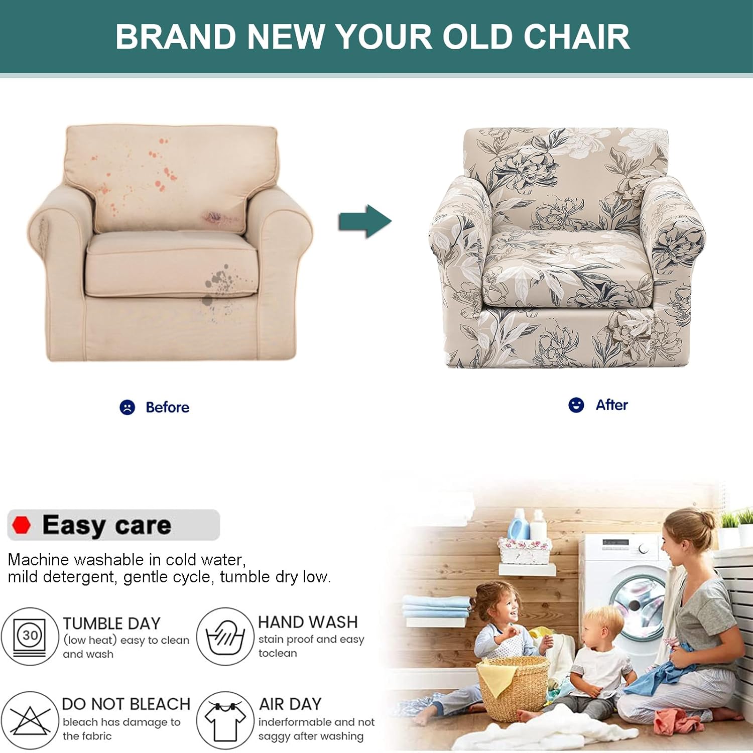 NILUOH Fundas elásticas para silla de 2 piezas con brazos, fundas de sillón jacquard, funda de sofá, funda gruesa y antideslizante, protector de