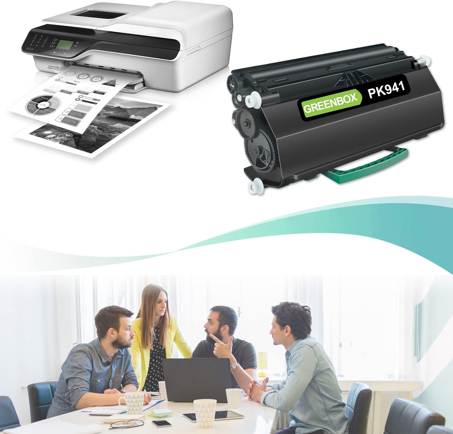 GREENBOX Cartucho de tóner compatible 2330DN de repuesto para impresora Dell PK941 de 6.000 páginas de alto rendimiento para Dell 2350DN 2330D