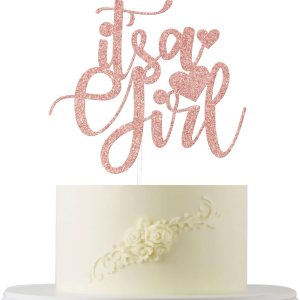 Rose Gold Glitter It’s a Girl Cake Topper, Welcome Baby Girl Cake Decorations, Welcome Baby Girl Baby Shower Cake Decorations,Baby Girls 1st Rose Gold Glitter It’s a Girl Cake Topper, Welcome Baby Girl Cake Decorations, Welcome Baby Girl Baby Shower Cake Decorations,Baby Girls 1st