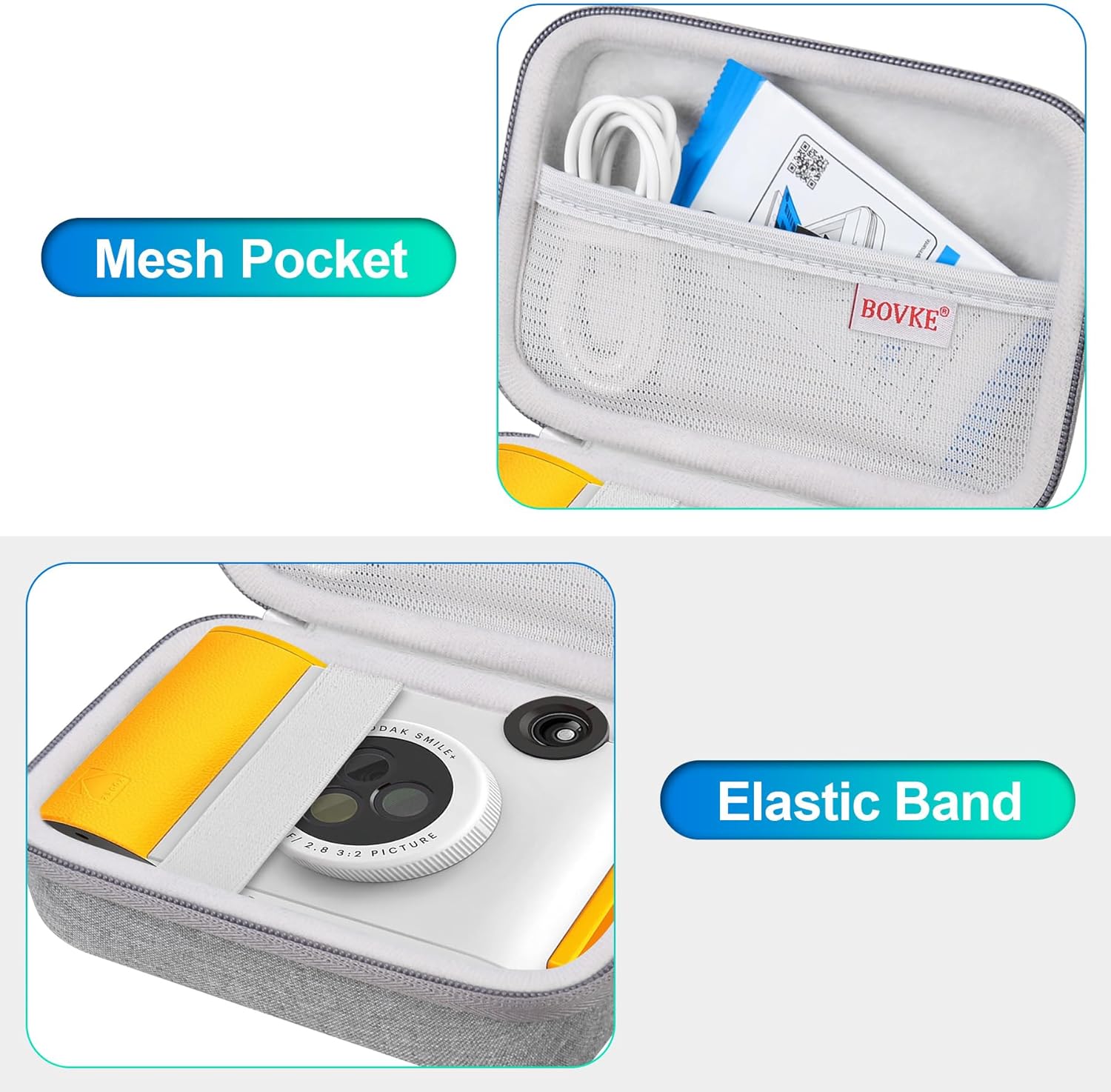BOVKE Estuche de transporte para máquina etiquetadora MARKLIFE P11, mini impresora térmica compacta portátil, bolsillo de malla adicional para