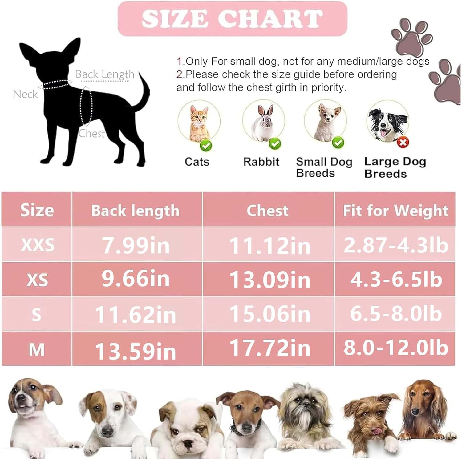 Chaleco para perros pequeños, chihuahua, perro salchicha, Yorkie, abrigo para clima frío, para perros XS, XS, S, M, niños y niñas