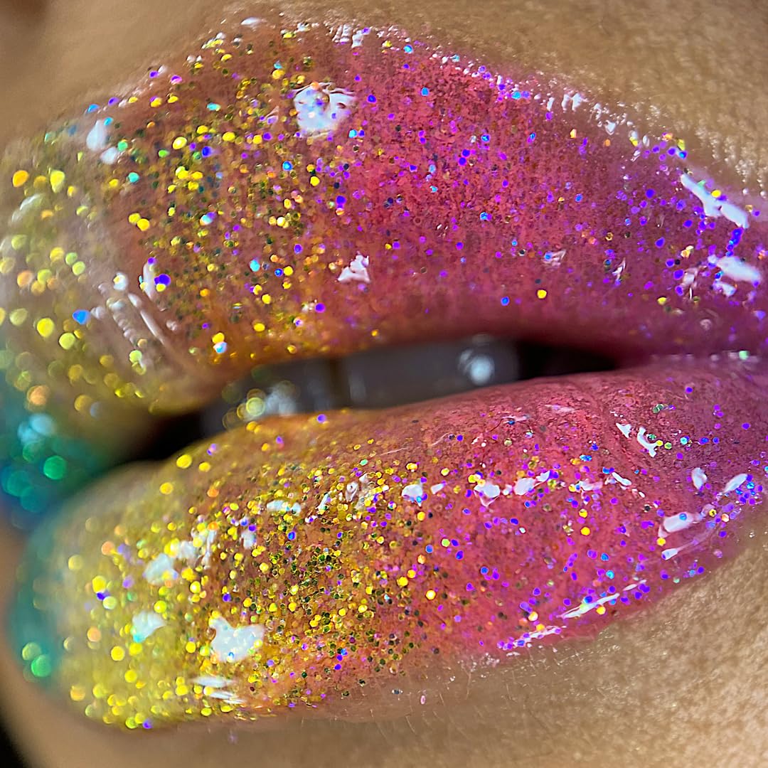 UNICORN SNOT Kit de brillo de labios con purpurina, brillo de labios brillante de larga duración, fórmula no pegajosa vegana y libre de crueldad,