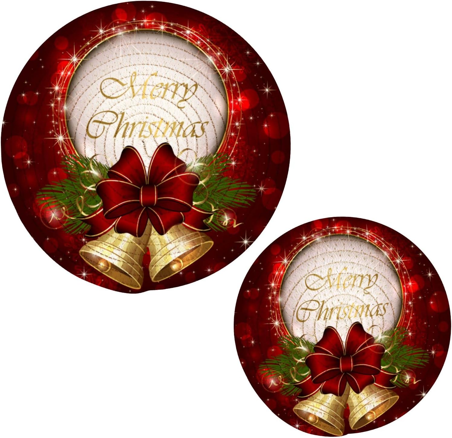 Juego de salvamanteles de campana de Navidad, almohadillas para cocina, resistentes al calor, feliz año nuevo, salvamanteles decorativos para platos