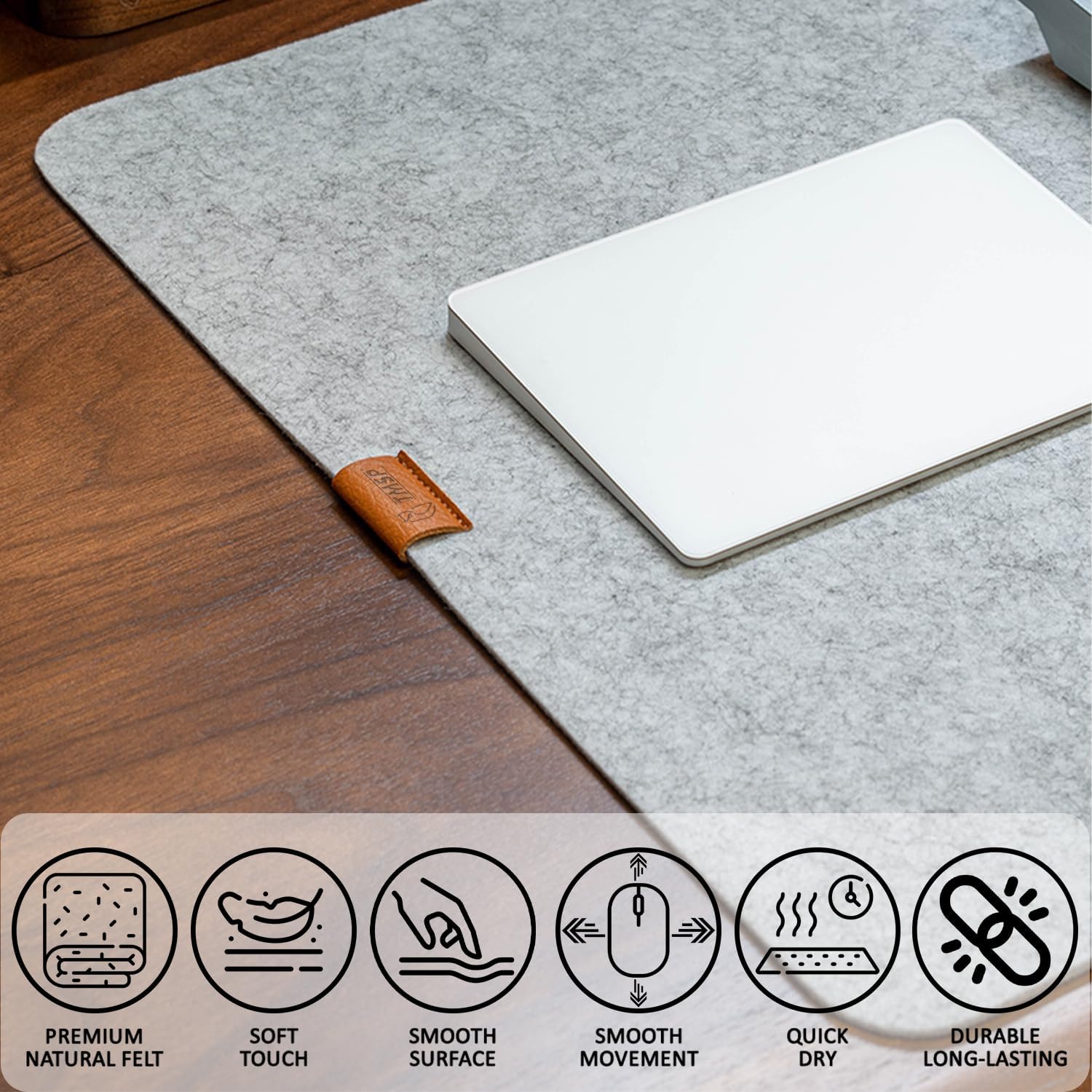 Alfombrilla de escritorio de fieltro de alta calidad, antideslizante, alfombrilla grande para mouse para escritorio, protector de escritorio,
