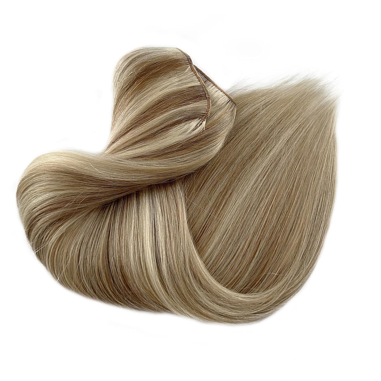 Extensiones de cabello humano real con clip, de una pieza, sin costuras, de color rubio beige a rubio platino, extensiones de cabello humano Remy de
