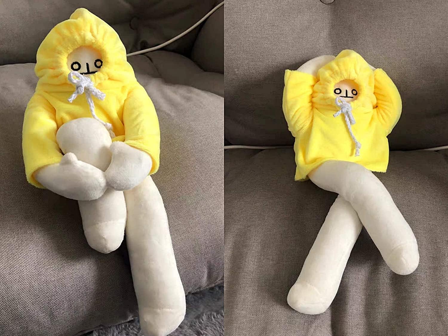 Juguete de peluche de Banana Man, 25.6 pulgadas, extraño muñeco de plátano con imán, divertido juguete de descompresión posable, animales de