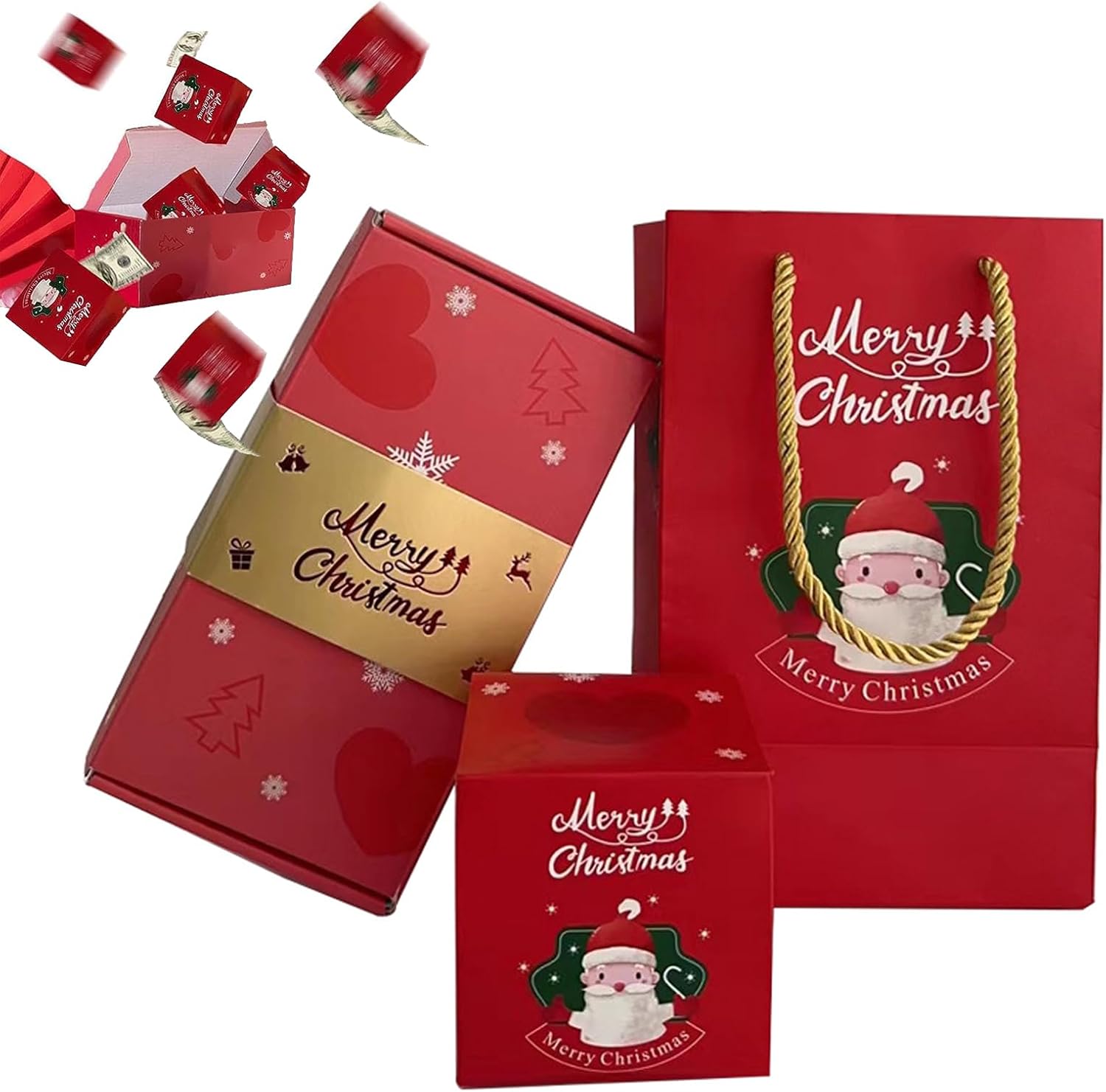 Caja de regalo sorpresa, explosión de 2023, cajas de regalo sorpresa sorpresa de Feliz Navidad, caja de regalo de sobre rojo plegable creatividad,