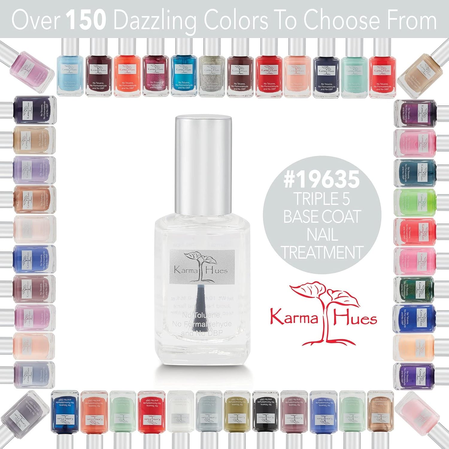 Karma Organic Removedor de esmalte de uñas y paquete triple de 5 capas base  Quitaesmalte de uñas de lavanda de soja natural (4 onzas líquidas) capa