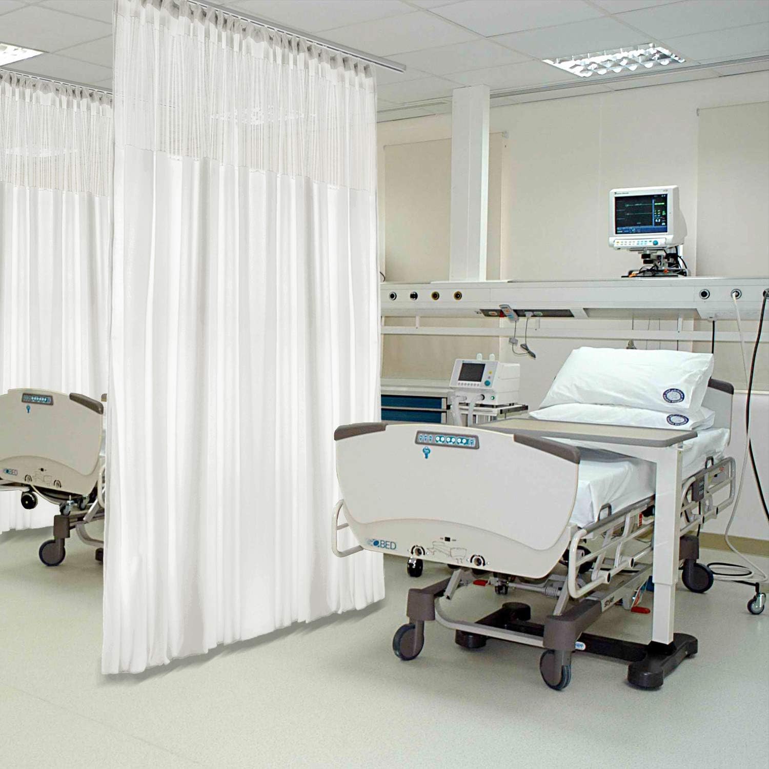 Frelement Cortina médica extra ancha de 180 pulgadas de ancho x 84 pulgadas de largo, cortinas divisoras de habitación para hospital, clínica