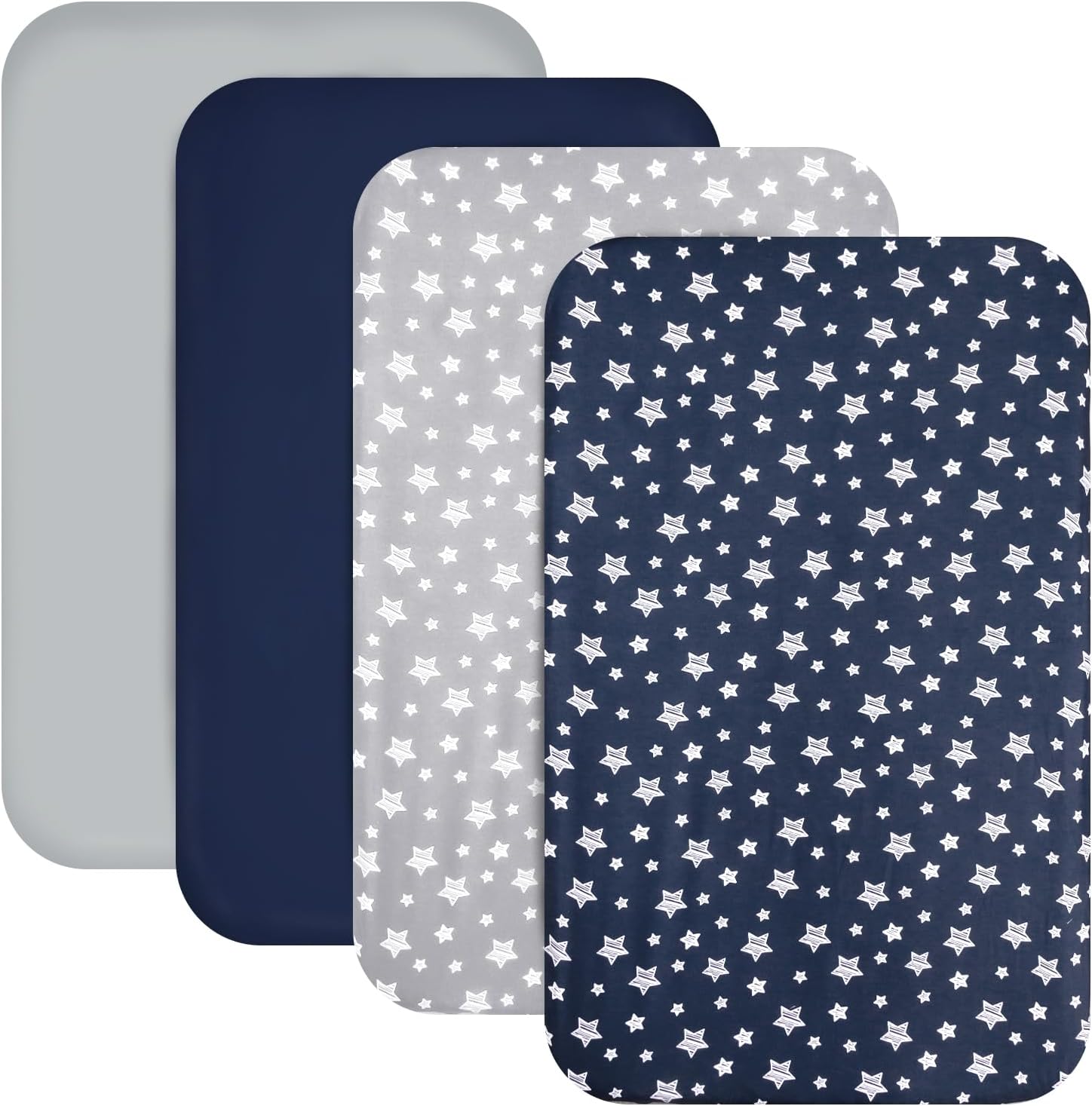Paquete de 4 mini sábanas portátiles para cuna para niños (38 x 24 pulgadas), compatibles con Dream on Me, Delta Porta Crib and Arms Reach ideal