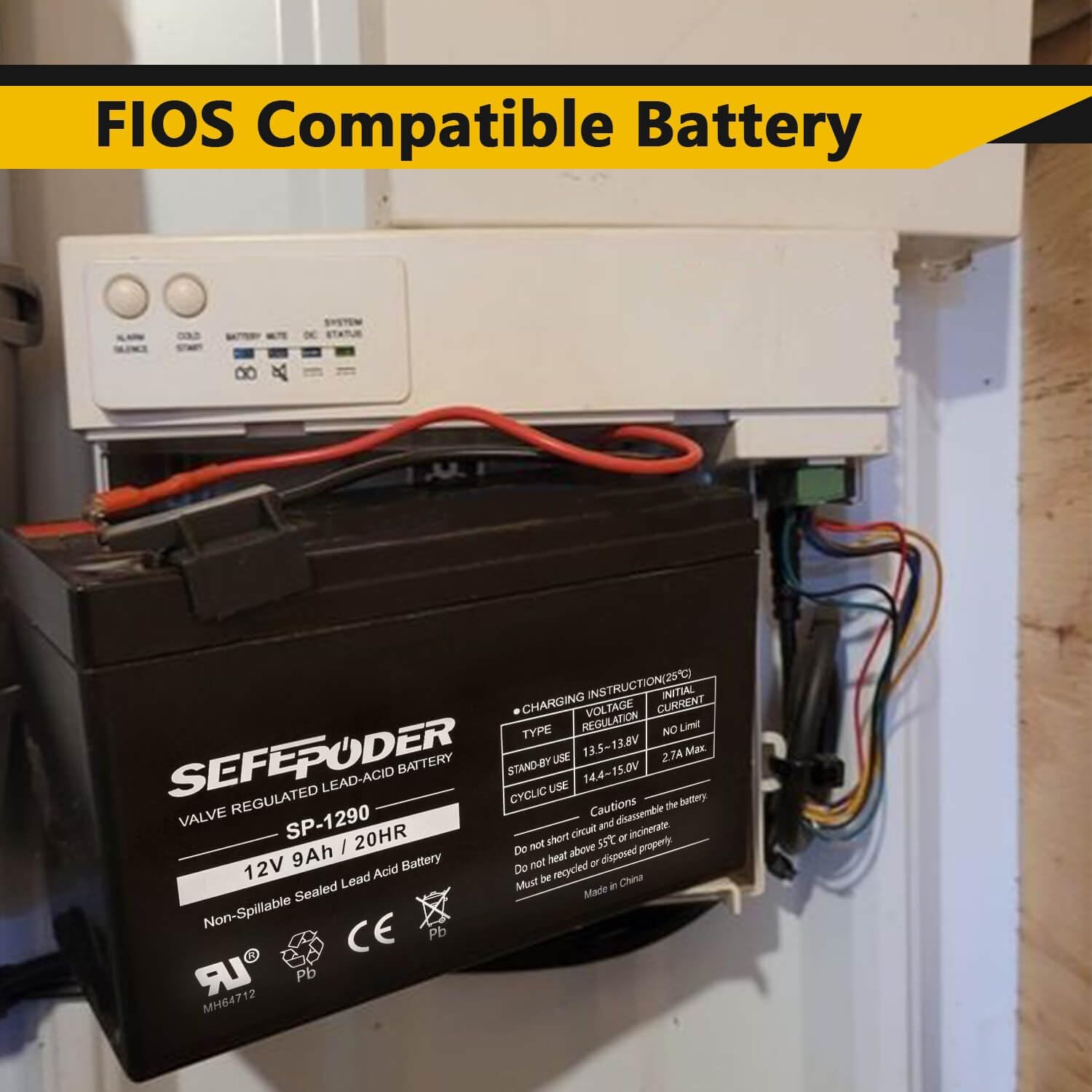 Paquete de 2 baterías de plomo ácido selladas recargables de 12 voltios 9ah (terminales F2)