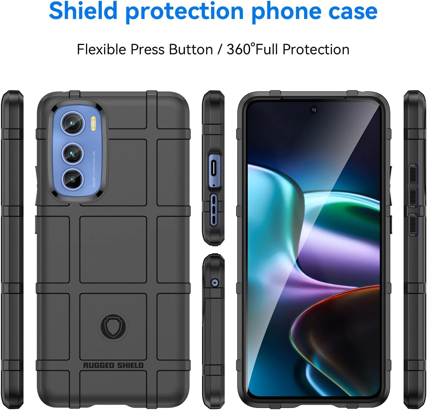 Monwutong Funda delgada para Motorola Edge 30, resistente funda protectora con protección de grado militar a prueba de golpes y lente de cámara para